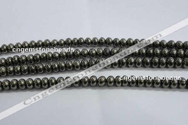 CPY422 15.5 inches 4*6mm rondelle pyrite gemstone beads