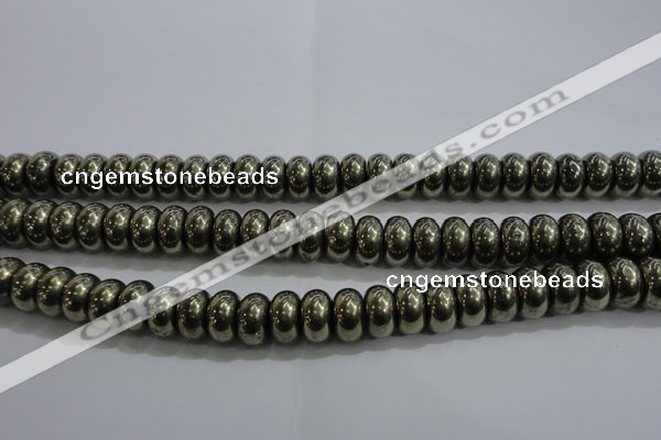 CPY424 15.5 inches 6*10mm rondelle pyrite gemstone beads