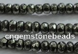 CPY426 15.5 inches 2*3mm faceted rondelle pyrite gemstone beads