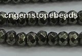 CPY428 15.5 inches 4*6mm faceted rondelle pyrite gemstone beads