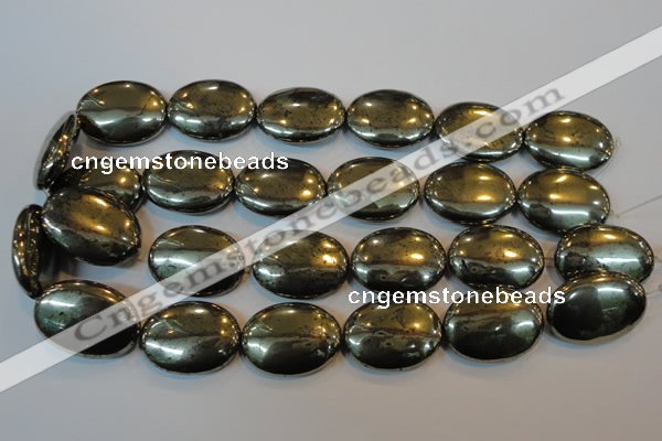 CPY43 16 inches 22*30mm oval pyrite gemstone beads wholesale