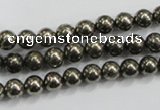 CPY47 16 inches 8mm round pyrite gemstone beads wholesale