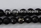 CPY501 15.5 inches 6mm faceted round natural chalcopyrite beads