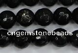 CPY502 15.5 inches 8mm faceted round natural chalcopyrite beads