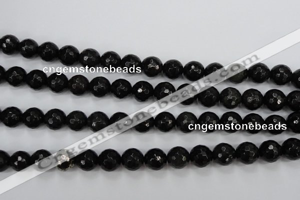 CPY503 15.5 inches 10mm faceted round natural chalcopyrite beads