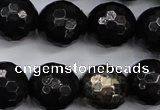 CPY504 15.5 inches 12mm faceted round natural chalcopyrite beads