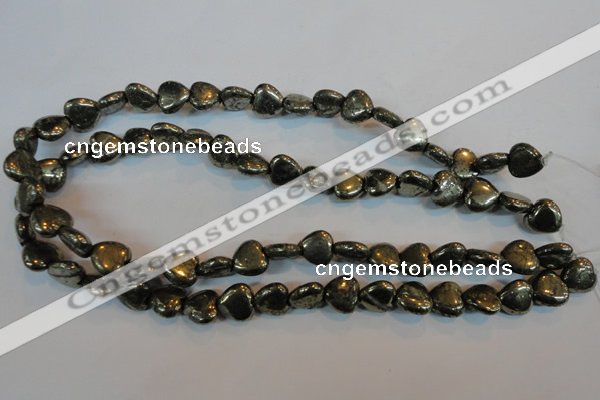 CPY52 16 inches 12*12mm heart pyrite gemstone beads wholesale