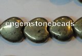 CPY53 16 inches 14*14mm heart pyrite gemstone beads wholesale