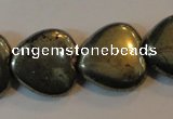 CPY54 16 inches 16*16mm heart pyrite gemstone beads wholesale