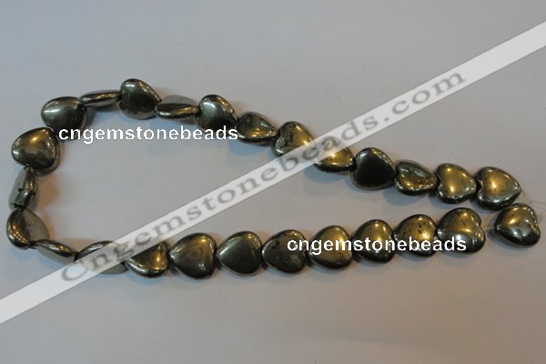 CPY54 16 inches 16*16mm heart pyrite gemstone beads wholesale