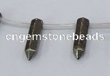 CPY555 Top drilled 6*22mm sticks pyrite gemstone beads