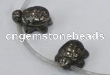 CPY558 Top drilled 13*18mm tortoise pyrite gemstone beads