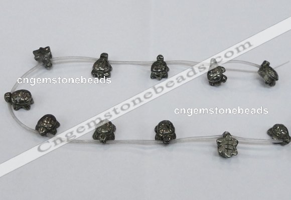 CPY558 Top drilled 13*18mm tortoise pyrite gemstone beads