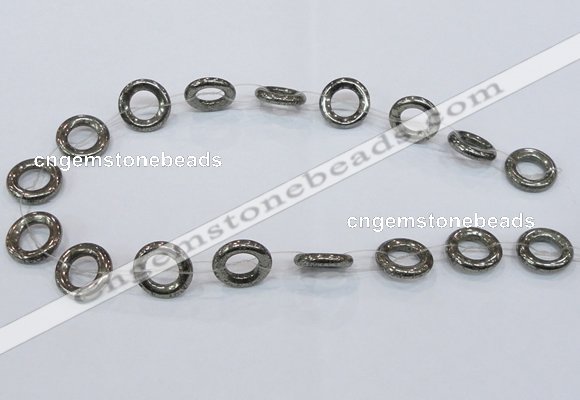 CPY571 15.5 inches 18mm donut pyrite gemstone beads wholesale