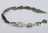 CPY585 15.5 inches 18*25mm - 16*35mm freeform pyrite gemstone beads