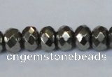 CPY588 15.5 inches 8*12mm faceted rondelle pyrite gemstone beads