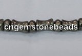 CPY590 15.5 inches 5*8mm - 8*11mm bone & rondelle pyrite beads