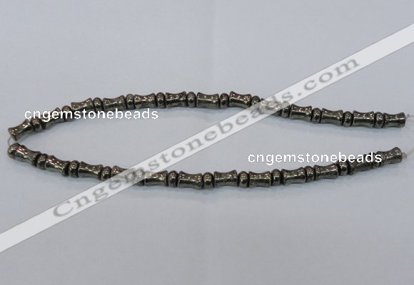 CPY590 15.5 inches 5*8mm - 8*11mm bone & rondelle pyrite beads