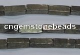 CPY592 15.5 inches 4*12mm cuboid pyrite gemstone beads