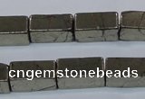 CPY593 15.5 inches 8*16mm cuboid pyrite gemstone beads