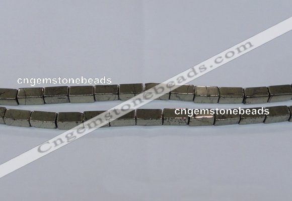 CPY593 15.5 inches 8*16mm cuboid pyrite gemstone beads