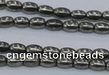 CPY596 15.5 inches 4*6mm rice pyrite gemstone beads wholesale