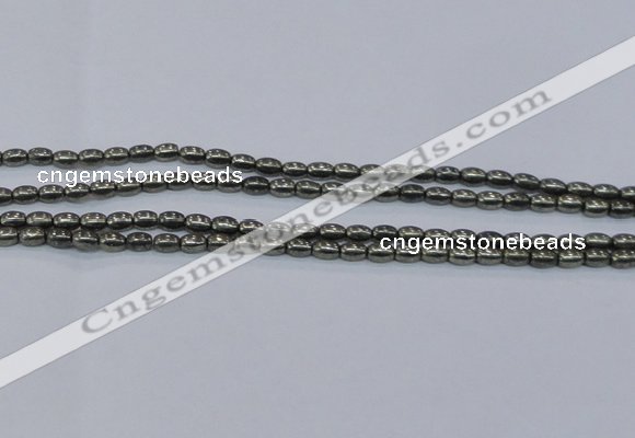 CPY596 15.5 inches 4*6mm rice pyrite gemstone beads wholesale