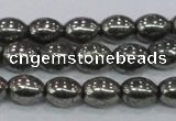 CPY598 15.5 inches 8*10mm rice pyrite gemstone beads wholesale