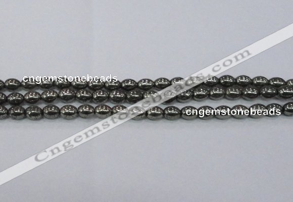 CPY598 15.5 inches 8*10mm rice pyrite gemstone beads wholesale