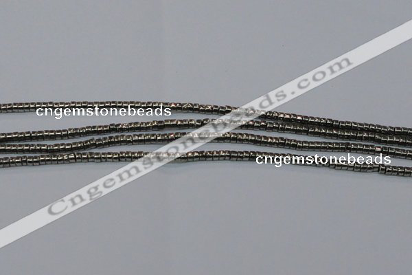 CPY606 15.5 inches 2*3mm heishi pyrite gemstone beads