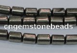 CPY608 15.5 inches 6*9mm tube pyrite gemstone beads