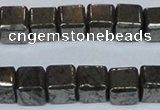 CPY613 15.5 inches 10*10mm cube pyrite gemstone beads
