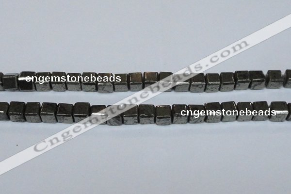 CPY613 15.5 inches 10*10mm cube pyrite gemstone beads