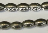 CPY62 15.5 inches 10*14mm rice pyrite gemstone beads wholesale