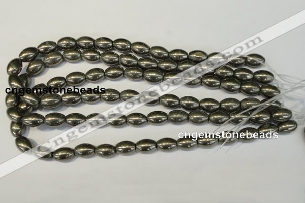 CPY62 15.5 inches 10*14mm rice pyrite gemstone beads wholesale
