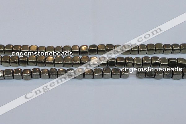 CPY620 15.5 inches 8*8mm cube pyrite gemstone beads
