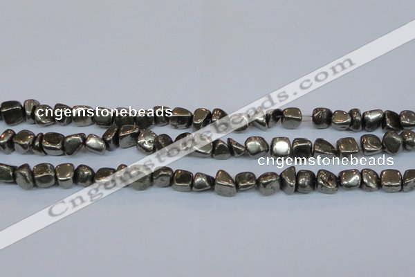 CPY622 15.5 inches 5*8mm - 6*10mm nuggets pyrite gemstone beads