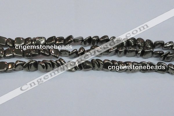 CPY623 15.5 inches 8*9mm - 9*10mm nuggets pyrite gemstone beads