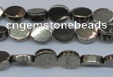 CPY640 15.5 inches 6*8mm oval pyrite gemstone beads wholesale