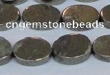 CPY643 15.5 inches 12*16mm oval pyrite gemstone beads wholesale