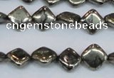 CPY647 15.5 inches 8*8mm diamond pyrite gemstone beads wholesale