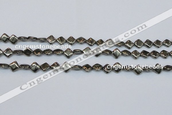 CPY647 15.5 inches 8*8mm diamond pyrite gemstone beads wholesale