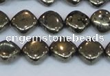 CPY648 15.5 inches 10*10mm diamond pyrite gemstone beads wholesale