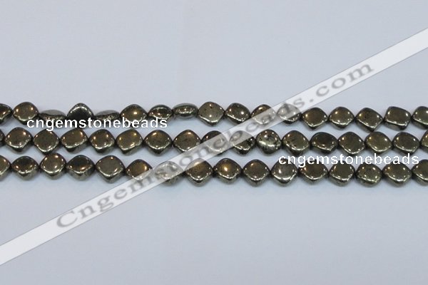 CPY648 15.5 inches 10*10mm diamond pyrite gemstone beads wholesale