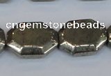 CPY655 15.5 inches 15*20mm octagonal pyrite gemstone beads