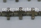 CPY663 15.5 inches 11*11mm cross pyrite gemstone beads wholesale