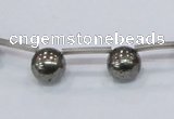 CPY665 Top drilled 10mm round pyrite gemstone beads wholesale