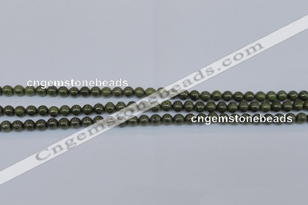 CPY750 15.5 inches 4mm round pyrite gemstone beads wholesale