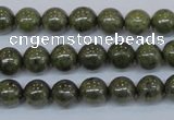 CPY751 15.5 inches 6mm round pyrite gemstone beads wholesale