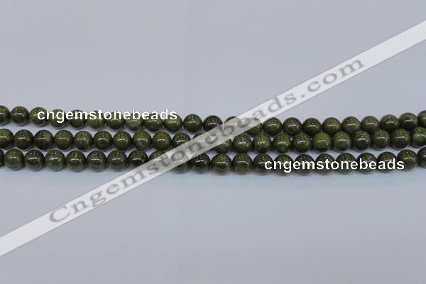 CPY752 15.5 inches 8mm round pyrite gemstone beads wholesale